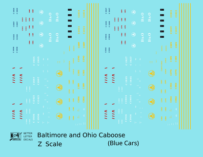 Baltimore and Ohio Blue Caboose Yellow