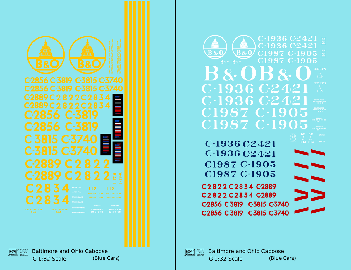 Baltimore and Ohio Blue Caboose Yellow