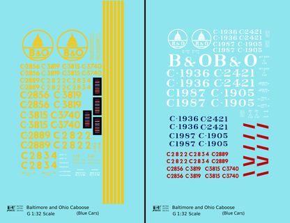 Baltimore and Ohio Blue Caboose Yellow