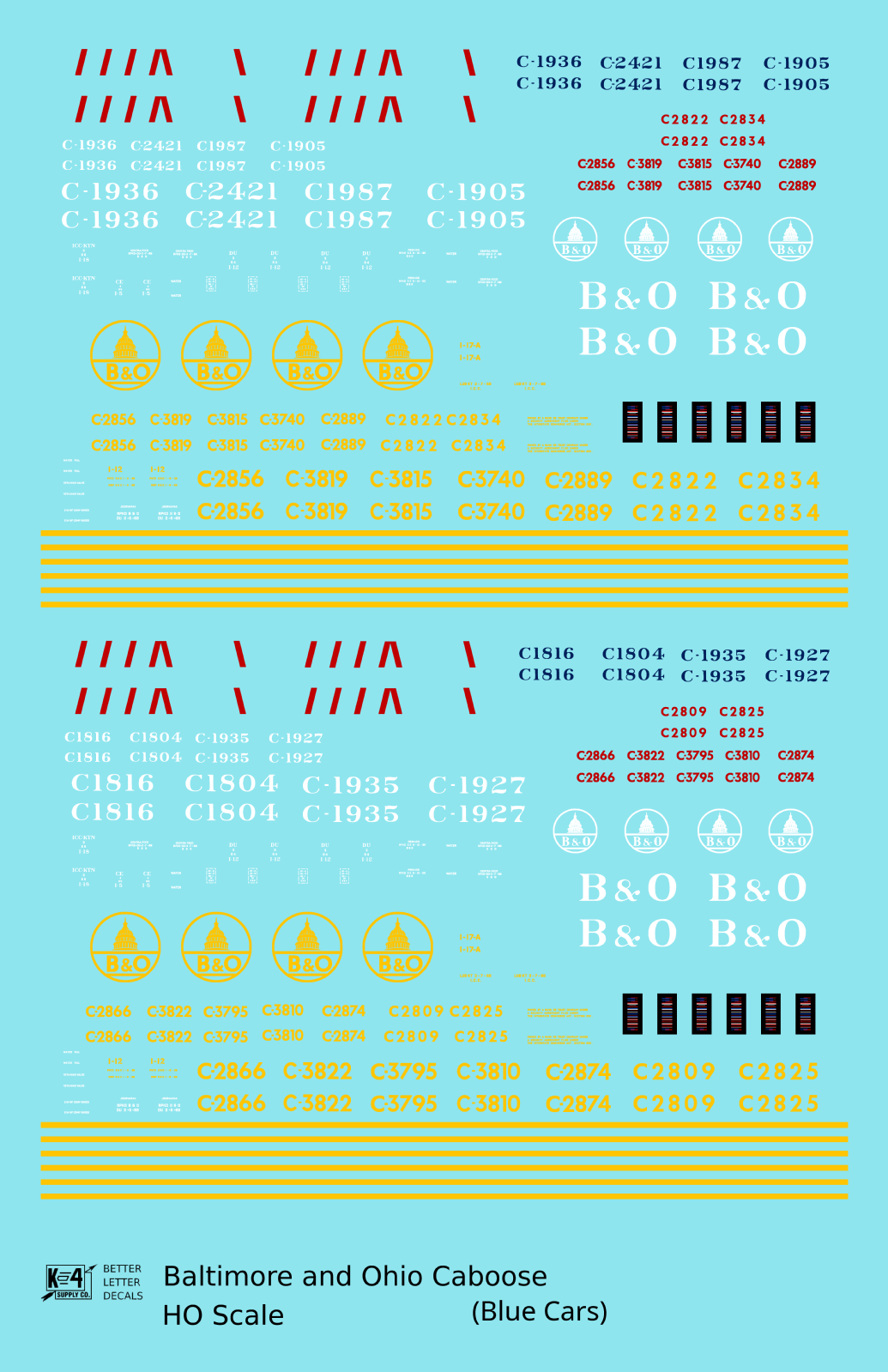 Baltimore and Ohio Blue Caboose Yellow