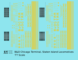 B&O Chicago Terminal and Staten Island B&OCT SIRT Diesel Switcher Locomotive Yellow  - Decal - Choose Scale