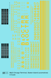 B&O Chicago Terminal and Staten Island B&OCT SIRT Diesel Switcher Locomotive Yellow  - Decal - Choose Scale