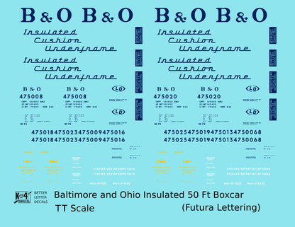 Baltimore and Ohio Insulated Boxcar Dark Blue Futura Lettering