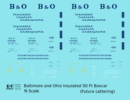 Baltimore and Ohio Insulated Boxcar Dark Blue Futura Lettering