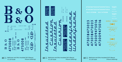 Baltimore and Ohio Insulated Boxcar Dark Blue Futura Lettering