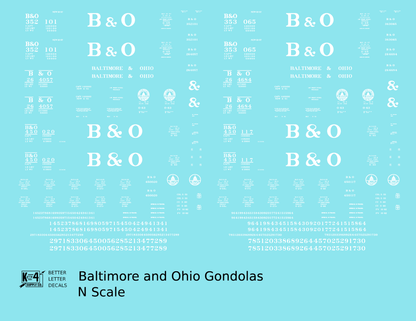 Baltimore and Ohio Gondola White Roman Lettering