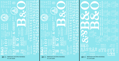 Baltimore and Ohio Gondola White Roman Lettering