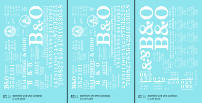 Baltimore and Ohio Gondola White Roman Lettering