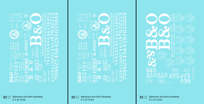 Baltimore and Ohio Gondola White Roman Lettering