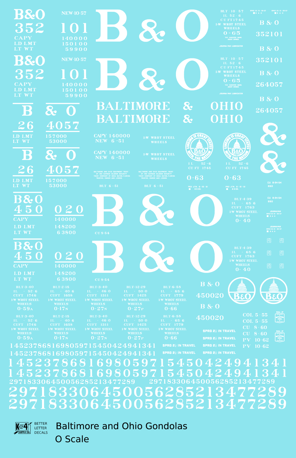 Baltimore and Ohio Gondola White Roman Lettering