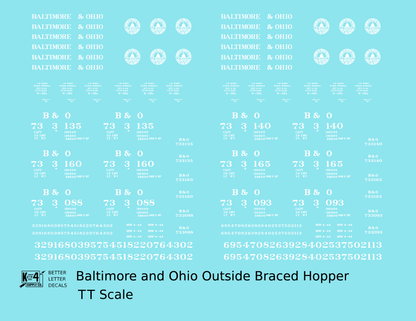 Baltimore and Ohio Diagonally Braced Twin Hopper White