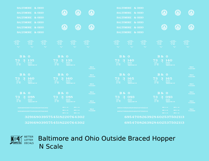 Baltimore and Ohio Diagonally Braced Twin Hopper White