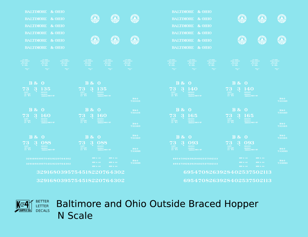 Baltimore and Ohio Diagonally Braced Twin Hopper White