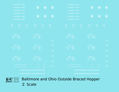 Baltimore and Ohio Diagonally Braced Twin Hopper White