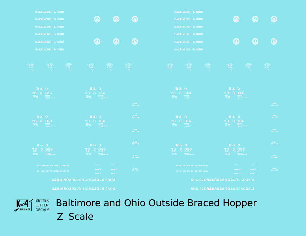Baltimore and Ohio Diagonally Braced Twin Hopper White