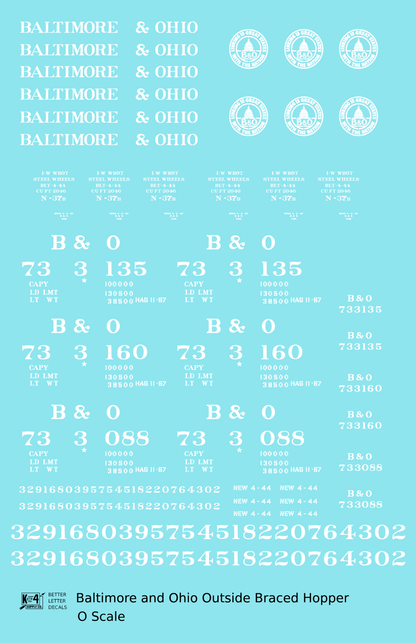 Baltimore and Ohio Diagonally Braced Twin Hopper White