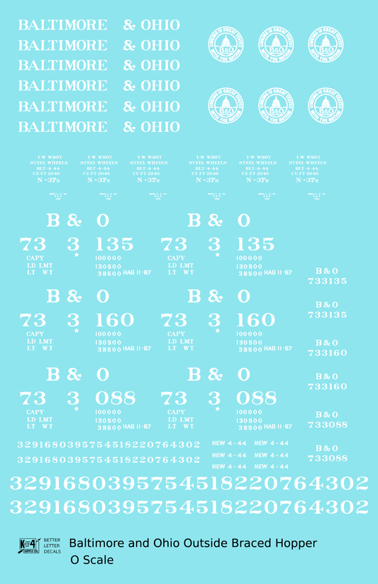 Baltimore and Ohio Diagonally Braced Twin Hopper White