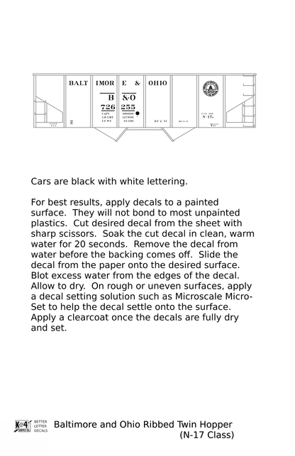 Baltimore and Ohio USRA Twin Hopper White N-17 Class