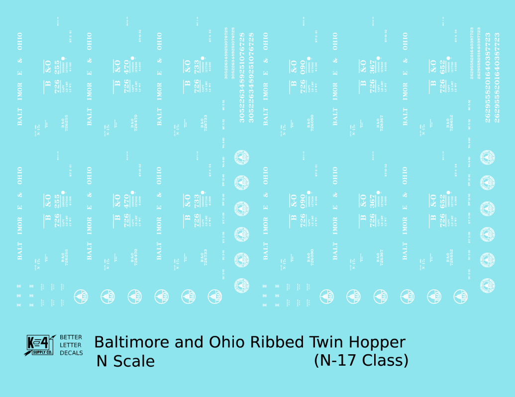 Baltimore and Ohio USRA Twin Hopper White N-17 Class