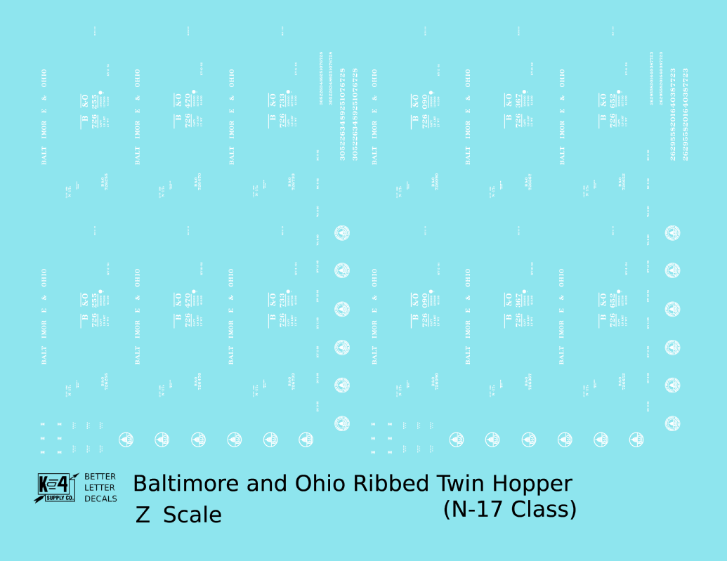 Baltimore and Ohio USRA Twin Hopper White N-17 Class
