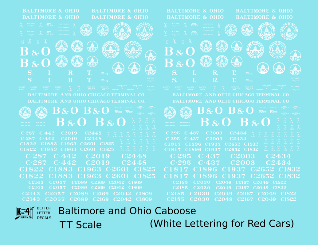 Baltimore and Ohio Red Caboose White