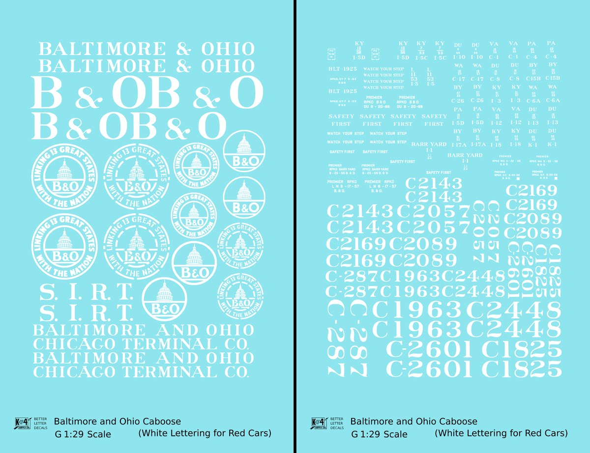 Baltimore and Ohio Red Caboose White
