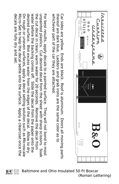 Baltimore and Ohio Insulated Boxcar Dark Blue Roman Lettering