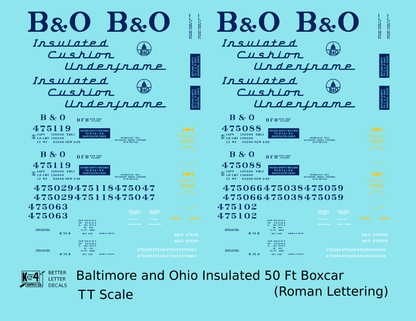 Baltimore and Ohio Insulated Boxcar Dark Blue Roman Lettering