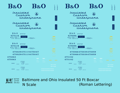Baltimore and Ohio Insulated Boxcar Dark Blue Roman Lettering