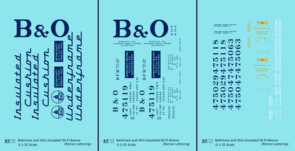 Baltimore and Ohio Insulated Boxcar Dark Blue Roman Lettering
