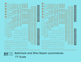 Baltimore & Ohio B&O B&OCT Steam Locomotive Bronze Gold  - Decal - Choose Scale