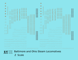 Baltimore & Ohio B&O B&OCT Steam Locomotive Bronze Gold  - Decal - Choose Scale