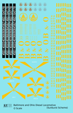 Baltimore and Ohio Diesel Locomotive Yellow Sunburst Scheme