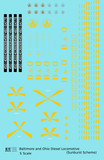 Baltimore and Ohio Diesel Locomotive Yellow Sunburst Scheme