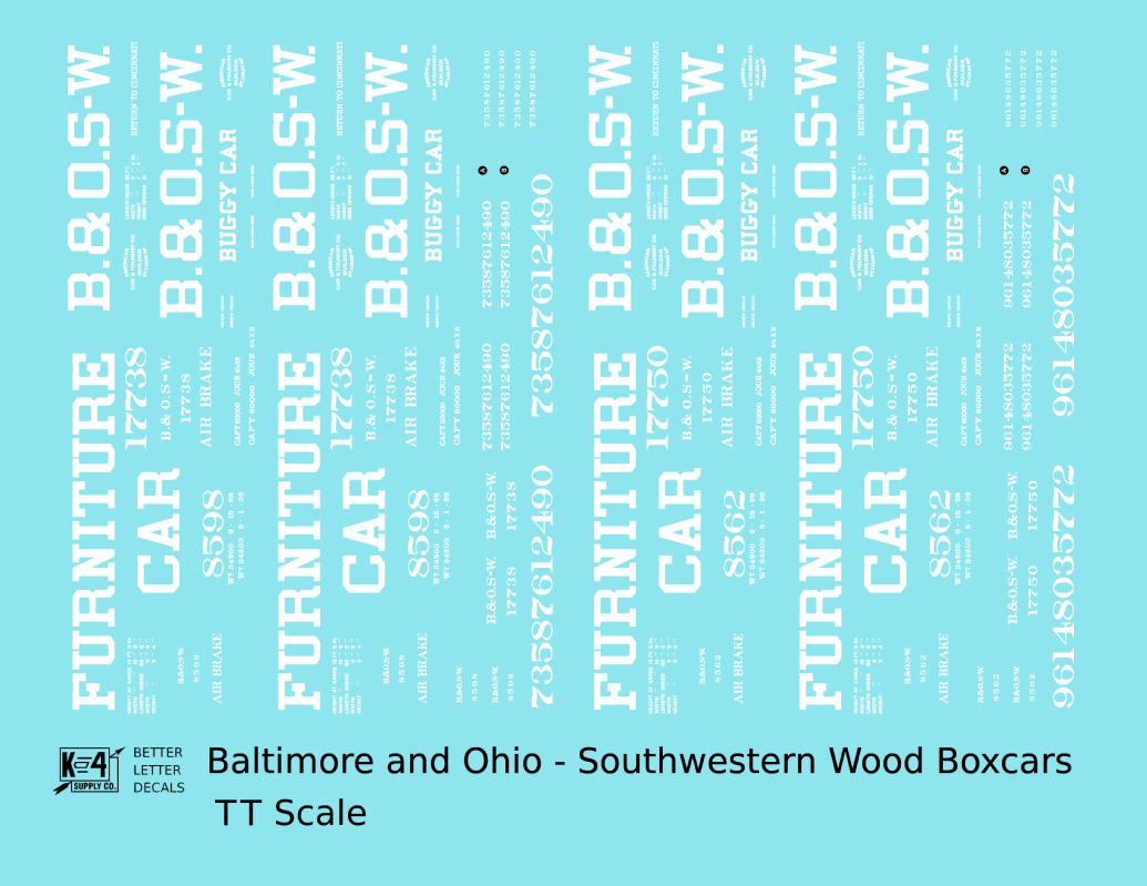 Baltimore and Ohio-Southwest Early Wood Boxcar White