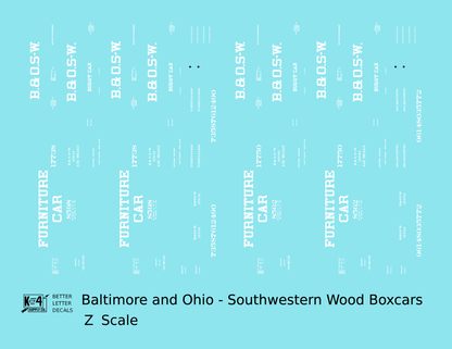 Baltimore and Ohio-Southwest Early Wood Boxcar White