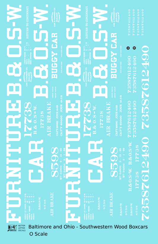 Baltimore and Ohio-Southwest Early Wood Boxcar White
