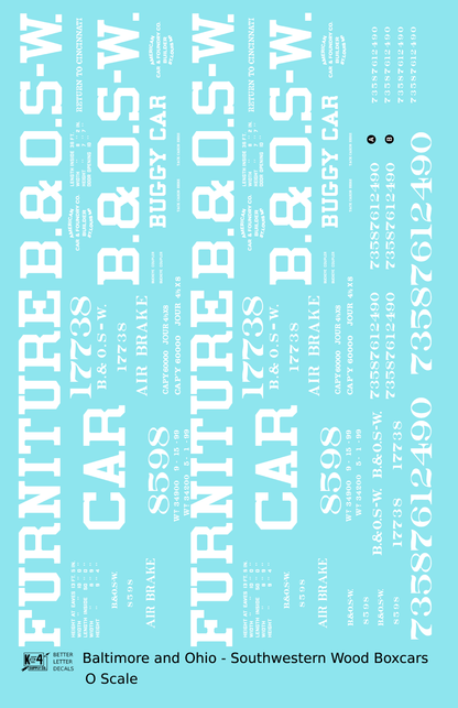 Baltimore and Ohio-Southwest Early Wood Boxcar White
