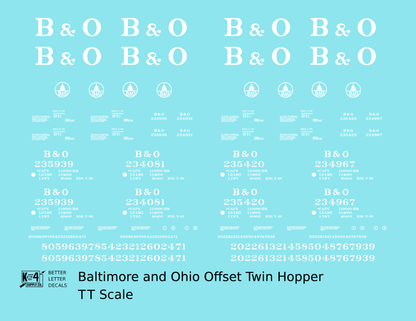 Baltimore and Ohio Offset Twin Hopper White