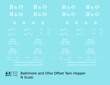 Baltimore and Ohio Offset Twin Hopper White