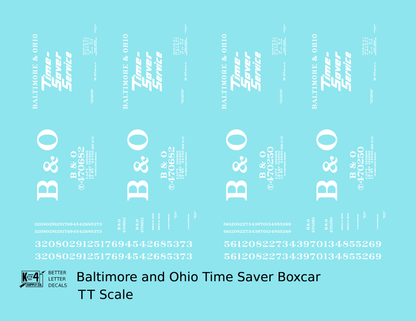 Baltimore and Ohio 40 Ft Boxcar White Time Saver Service