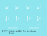Baltimore and Ohio 40 Ft Boxcar White Time Saver Service