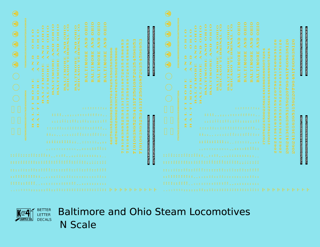 Baltimore & Ohio B&O B&OCT Steam Locomotive Dulux Gold
