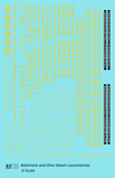 Baltimore & Ohio B&O B&OCT Steam Locomotive Dulux Gold  - Decal - Choose Scale