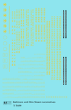Baltimore & Ohio B&O B&OCT Steam Locomotive Dulux Gold  - Decal - Choose Scale