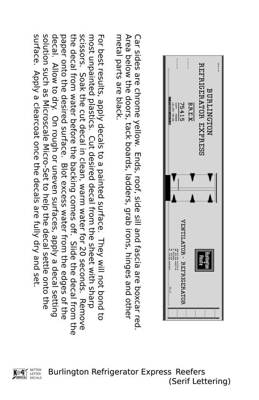 Burlington Refrigerator Express BREX Ice Reefer Black Serif