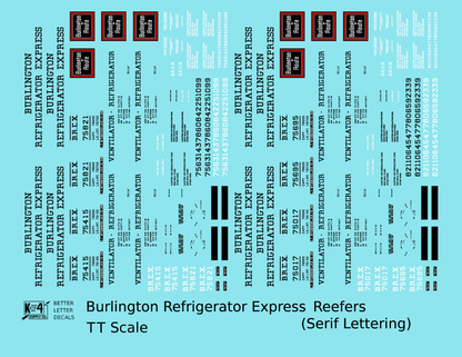 Burlington Refrigerator Express BREX Ice Reefer Black Serif