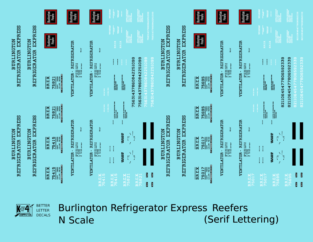 Burlington Refrigerator Express BREX Ice Reefer Black Serif