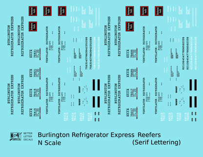 Burlington Refrigerator Express BREX Ice Reefer Black Serif