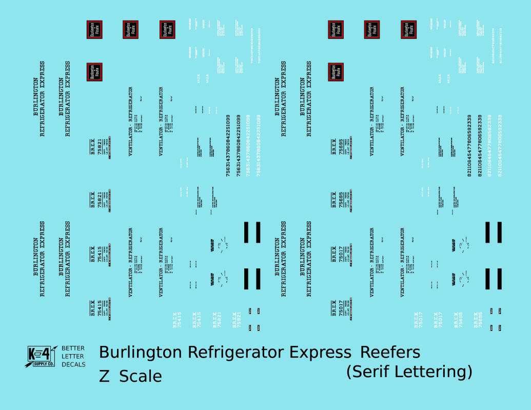 Burlington Refrigerator Express BREX Ice Reefer Black Serif